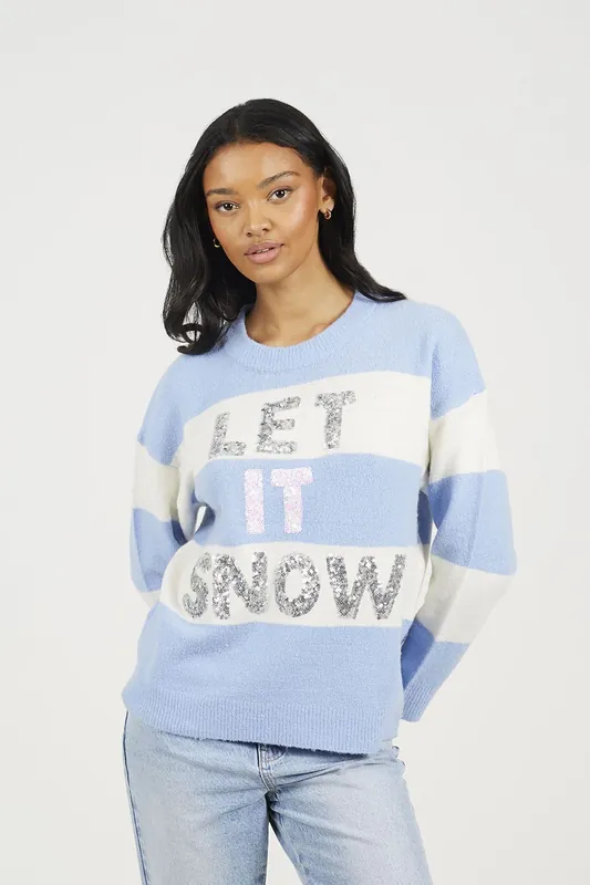 Crew Neck Sequin Christmas Jumper - Brave Soul