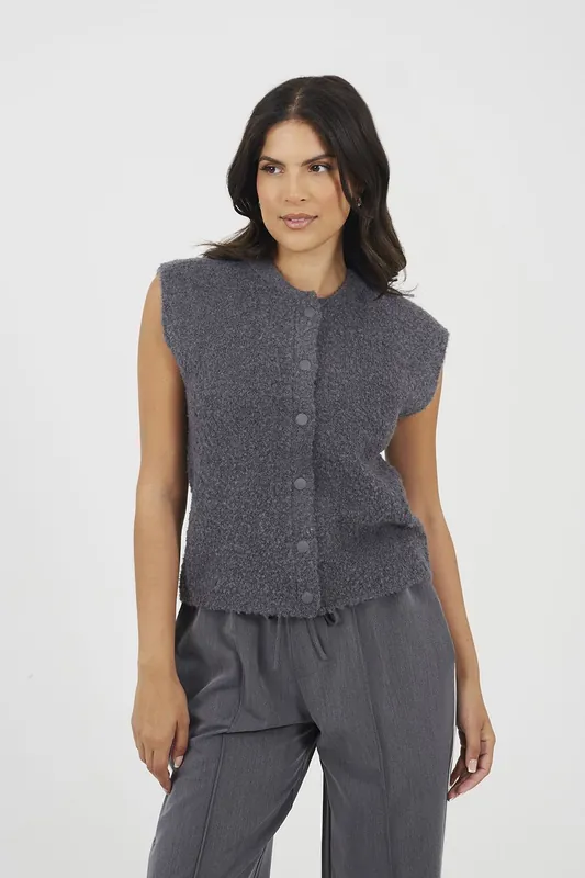 Boucle Knitted Waistcoat - Brave Soul
