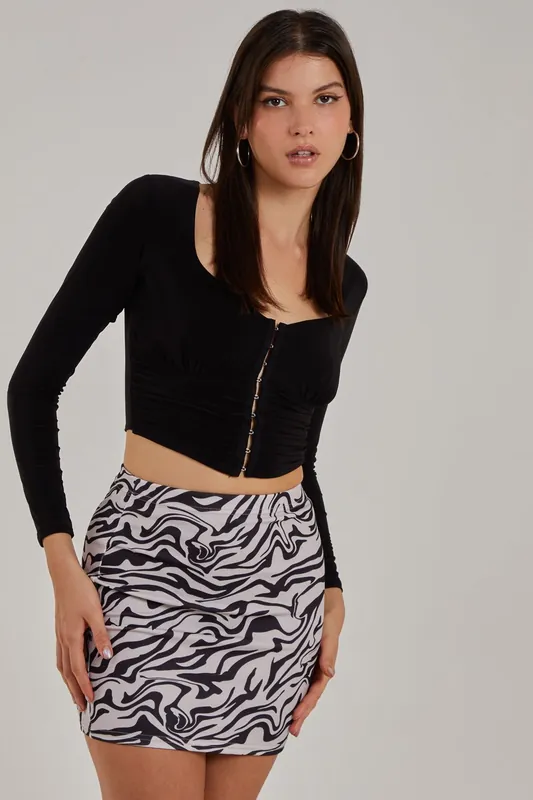 Hook and Eye Long Sleeve Top - Pink Vanilla