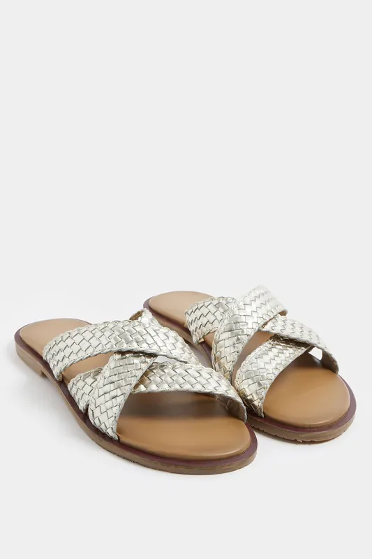 Faux Leather Woven Mule Sandals In Standard Fit - Long Tall Sally