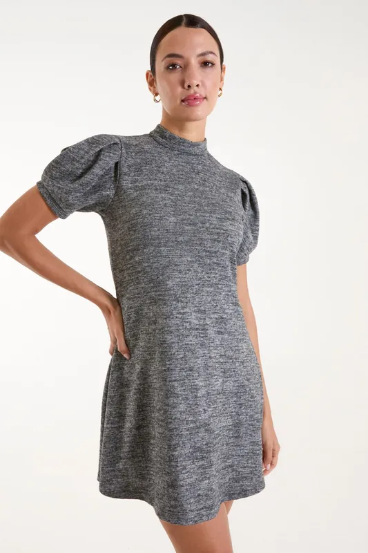 Puff Sleeve Smock Dress - Blue Vanilla