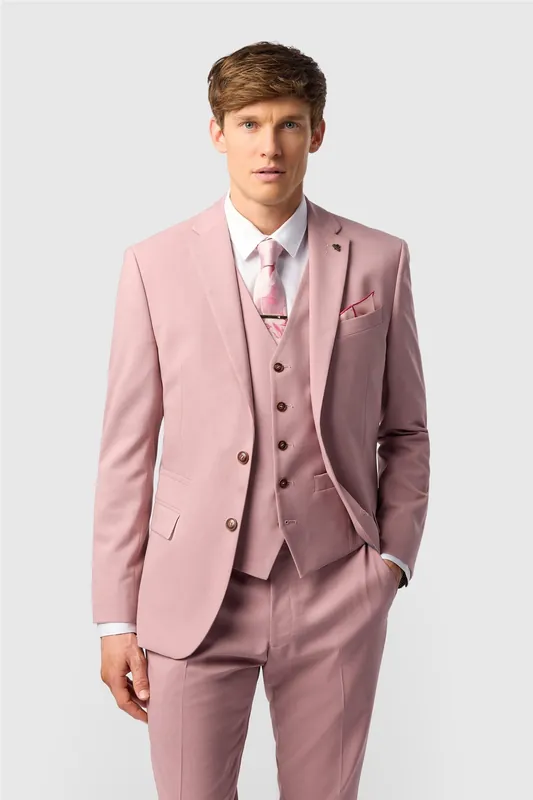 Single Breasted Two Button Slim Fit Suit Jacket - Antique Rogue
