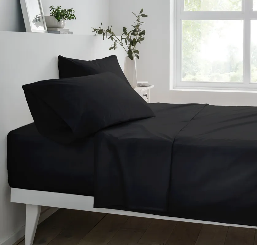 Polycotton Bed Linen Luxury Fitted Bedsheet or Pillowcase Non Iron - Smart Living