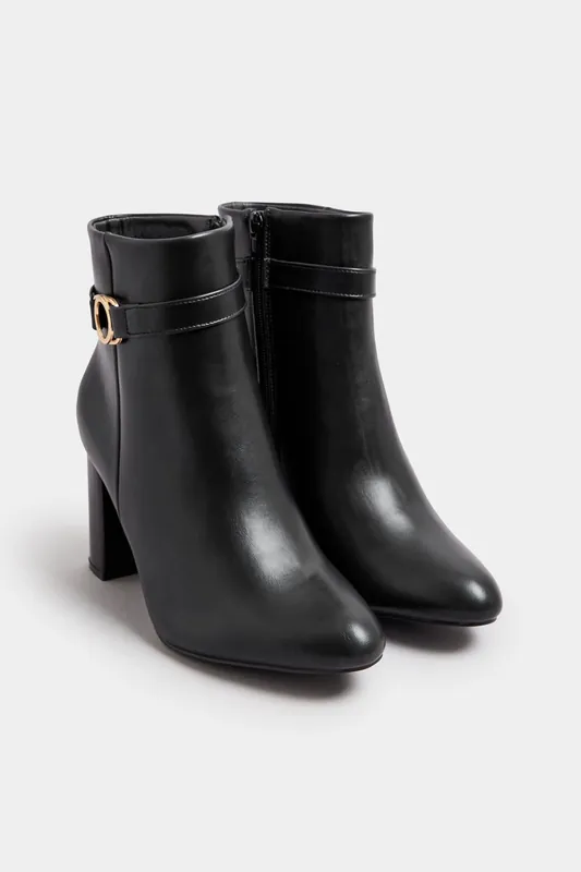 Buckle Detail Ankle Boots - Yours