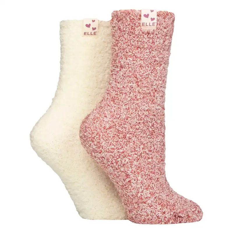 2 Pack Two Tone Cosy Bed and Home Socks - Warm Soft Relaxing Comfort