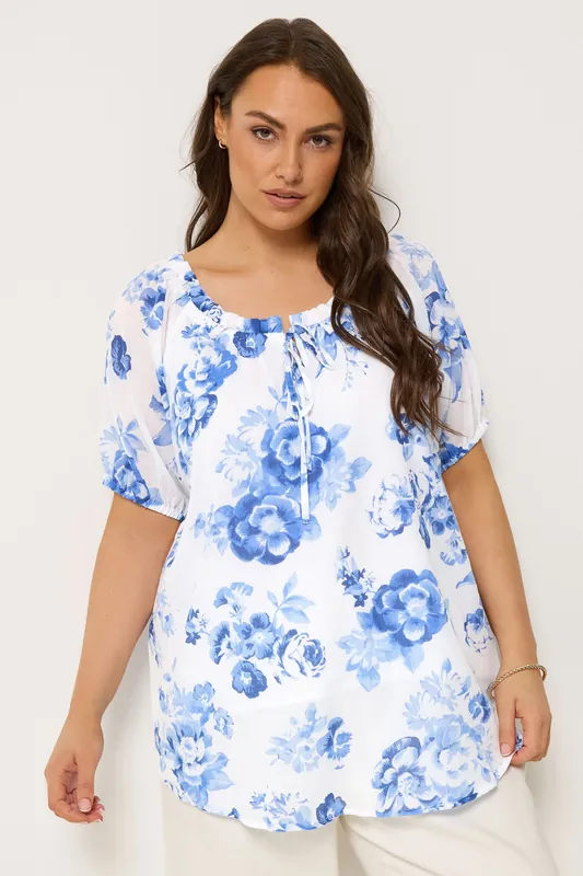 Floral Gypsy Tie Neck Top - Yours