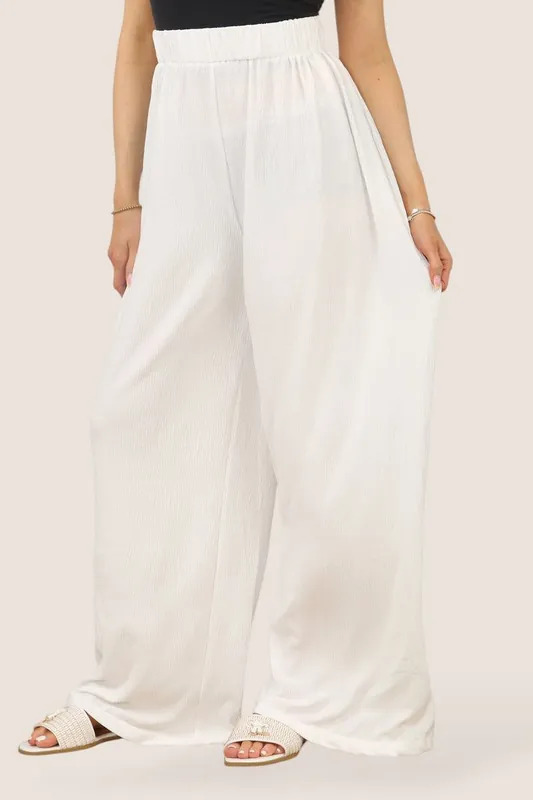 Off White Palazzo Pants - ELAINA FASHION