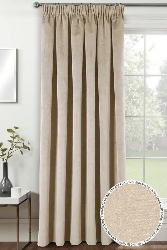 Velvet, Supersoft, 100% Blackout, Thermal Door Curtain with Tape Top - Enhanced Living