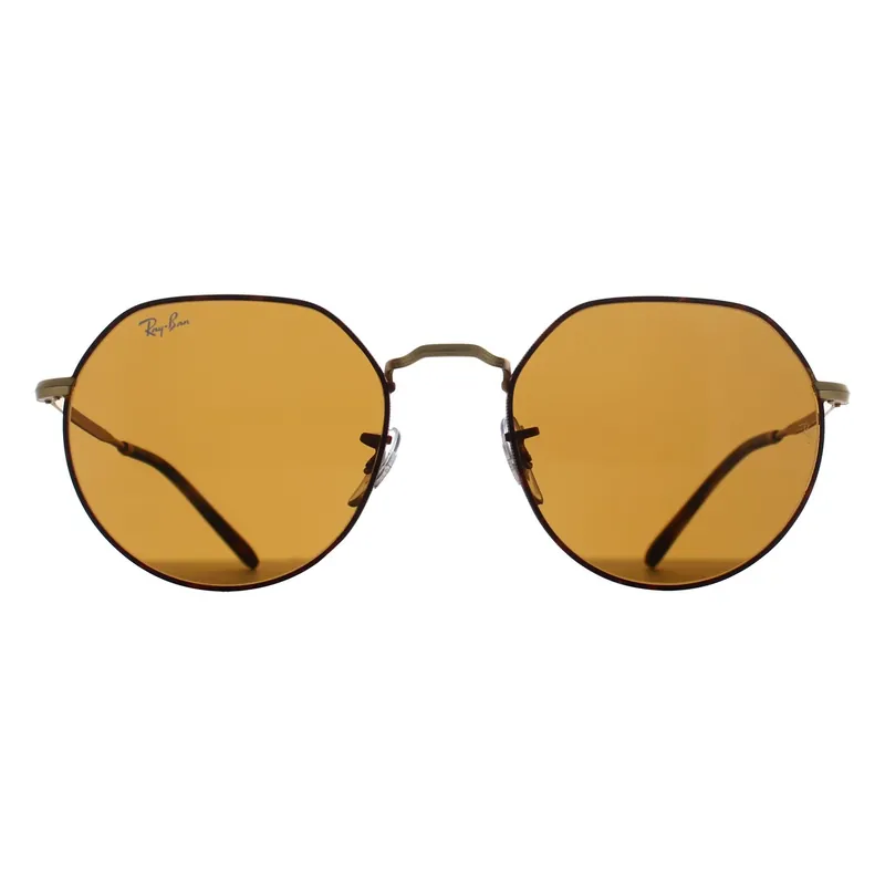 Round Matte Havana on Matte Arista Gold Brown RB3565 Jack - Ray-Ban