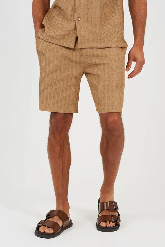Textured Drawcord Shorts - Brave Soul