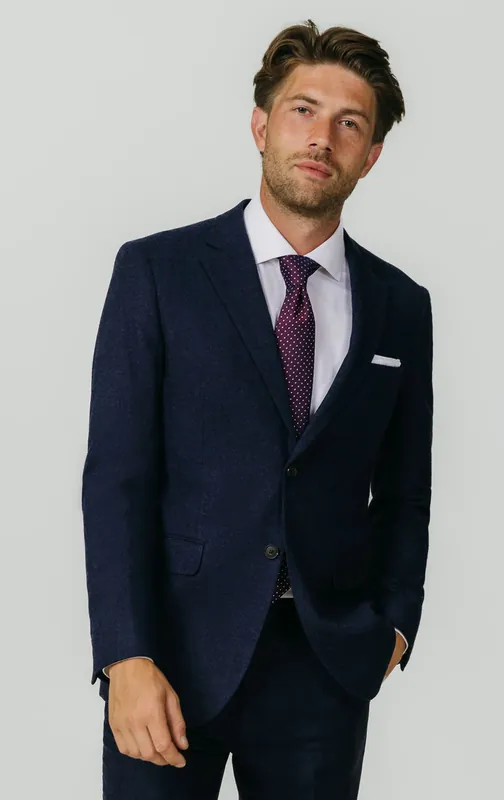 Navy Donegal Tweed Jacket - Dobell