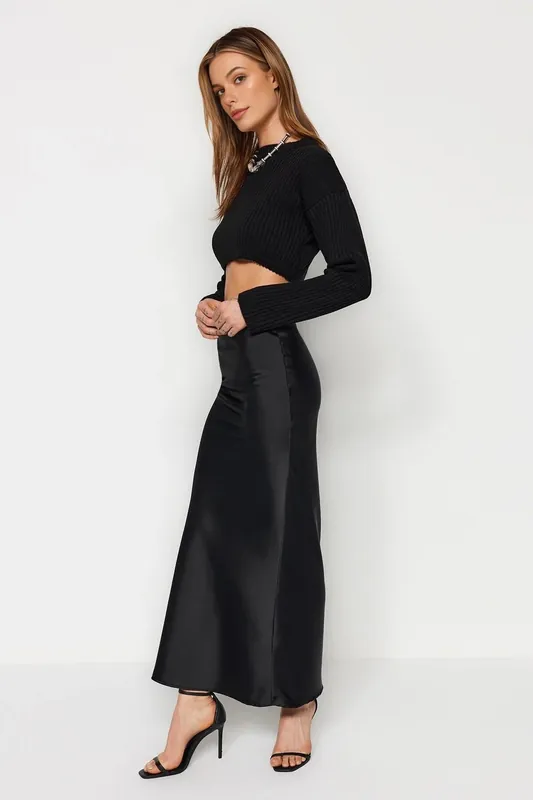 Satin Maxi Woven Skirt - WOVCOR