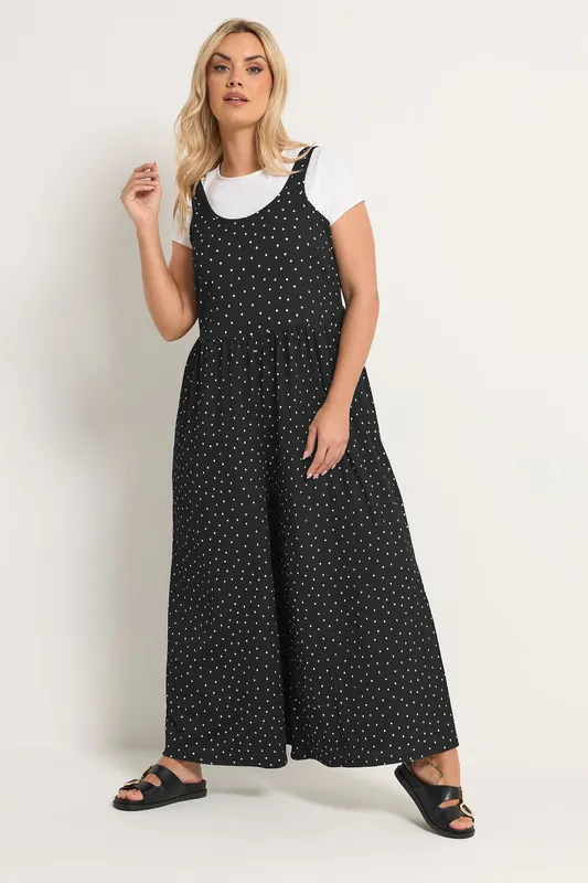 Polka Dot Textured Jumpsuit - Yours