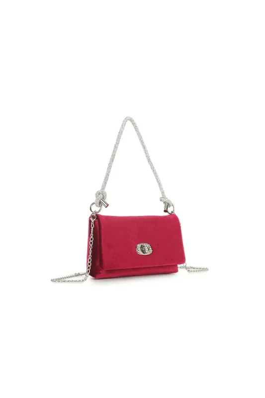 Velvet Small Evening Bag with Silver Knot Handle - Aftershock London