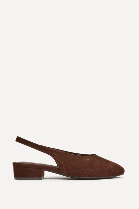 Glide Brown Faux Suede Mary Jane Heels - Linzi