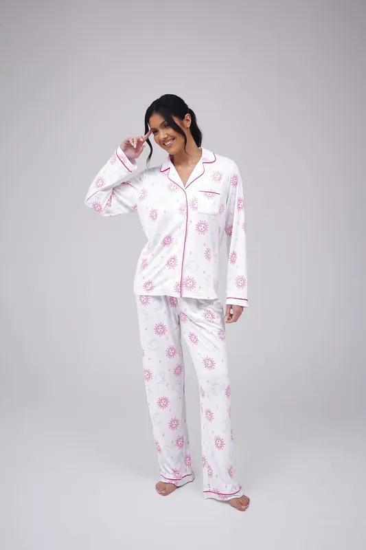 Celestial Printed Super Soft Revere Pyjama Set - Loungeable
