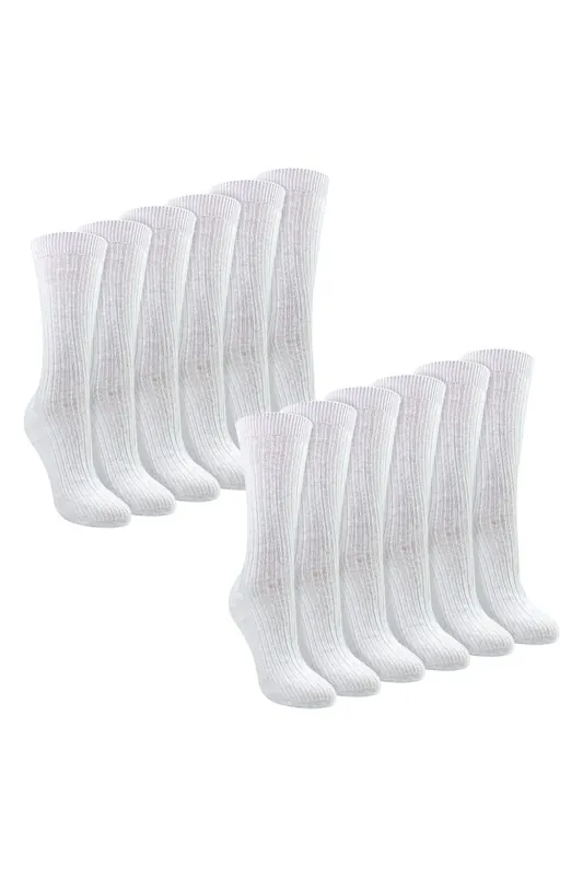 12 Pack 100% Cotton Soft Breathable Socks - Sock Snob