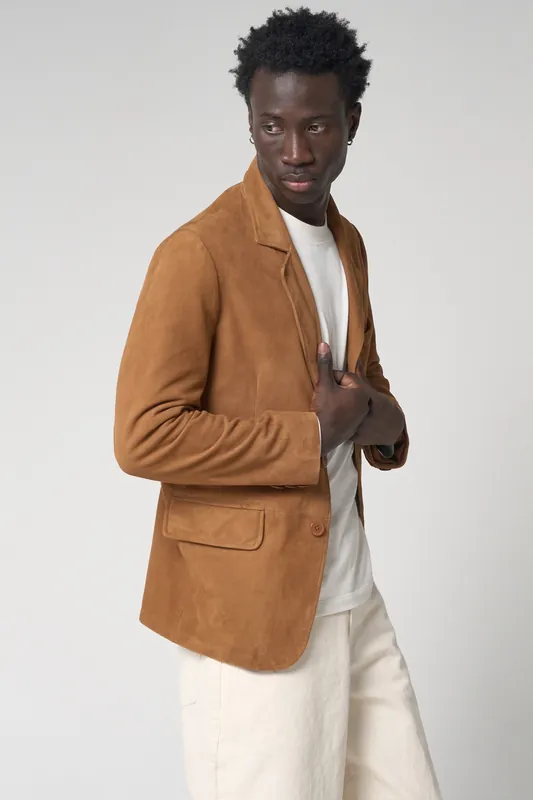 Tan Suede Blazer - Barneys Originals