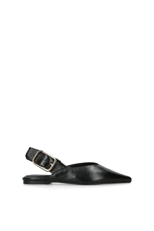Shay Black' Leather Flats - STEVE MADDEN