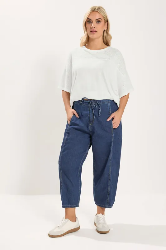 Cropped Barrel Leg Jeans - Yours