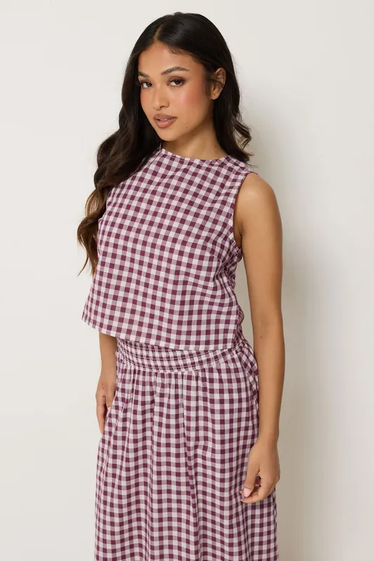Petite Cotton Gingham Top - PixieGirl