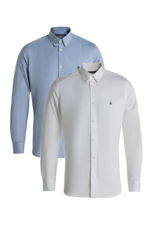 2 Pack Cotton Long Sleeve Oxford Shirt - French Connection