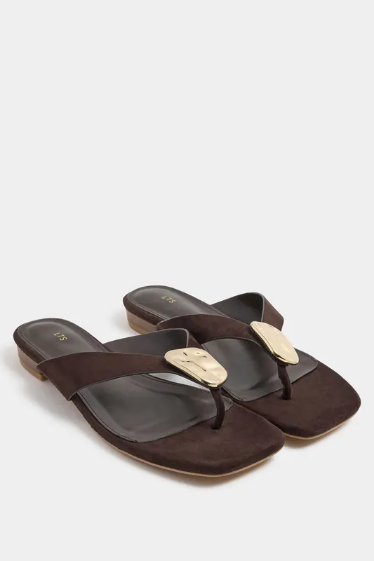 Hammered Low Heel Sandals In Standard Fit - Long Tall Sally