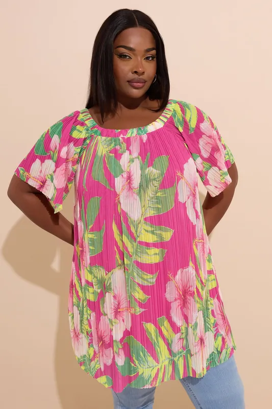 Floral Pleated Top - Yours
