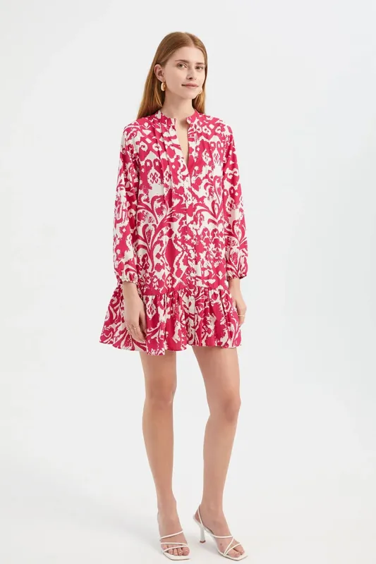 Pleated Mini Boho Dress - Hiccup