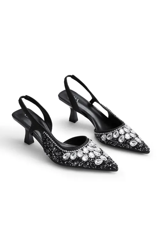 Pointed Closed Toe Slingback Heels - MODISHION