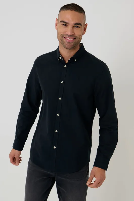 Oxford Cotton 'Beacon' Long Sleeve Shirt - Threadbare