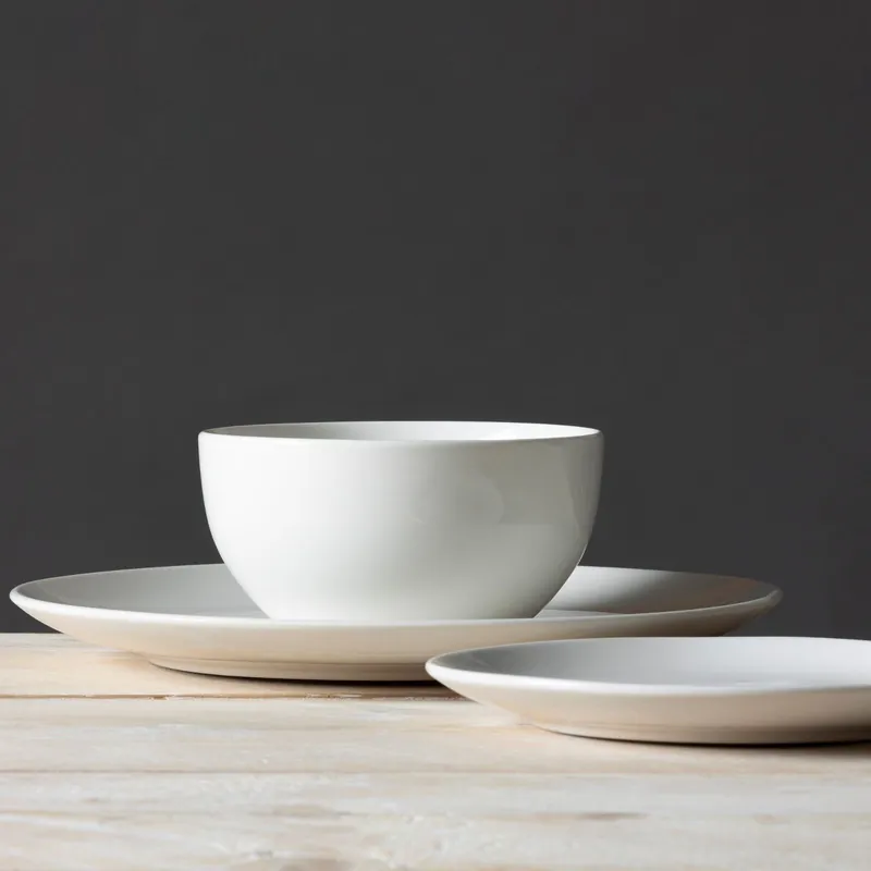 'Islington' 12 Piece Dinnerware Porcelain White Set Dishwasher Microwave Safe Up to 4 Places Family & Guest - Carnaby