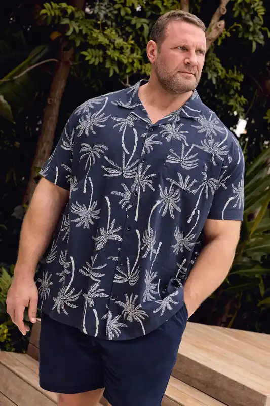 Palm Tree Print Short Sleeve Shirt - BadRhino