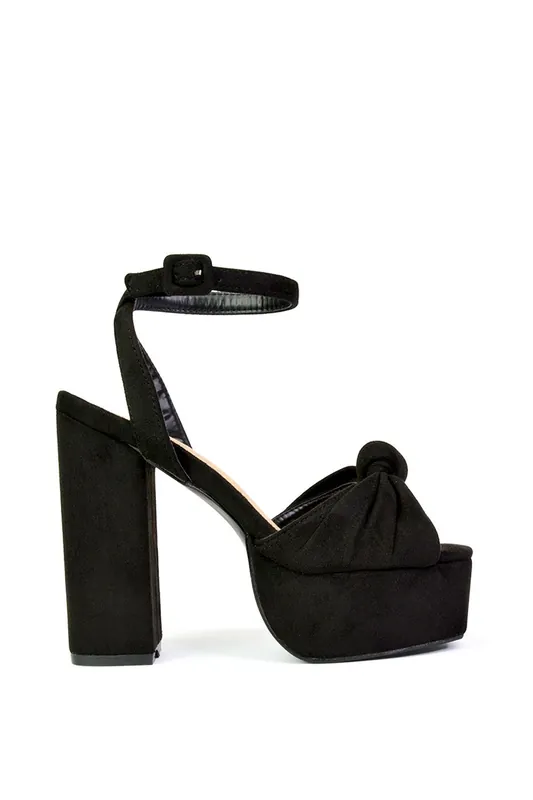 Lillian' Peep Toe Strappy Chunky Block High Heel Platform Shoes - XY London