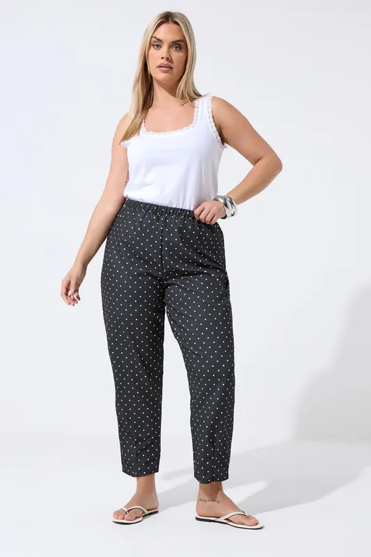 Polka Dot Barrel Trousers - Yours