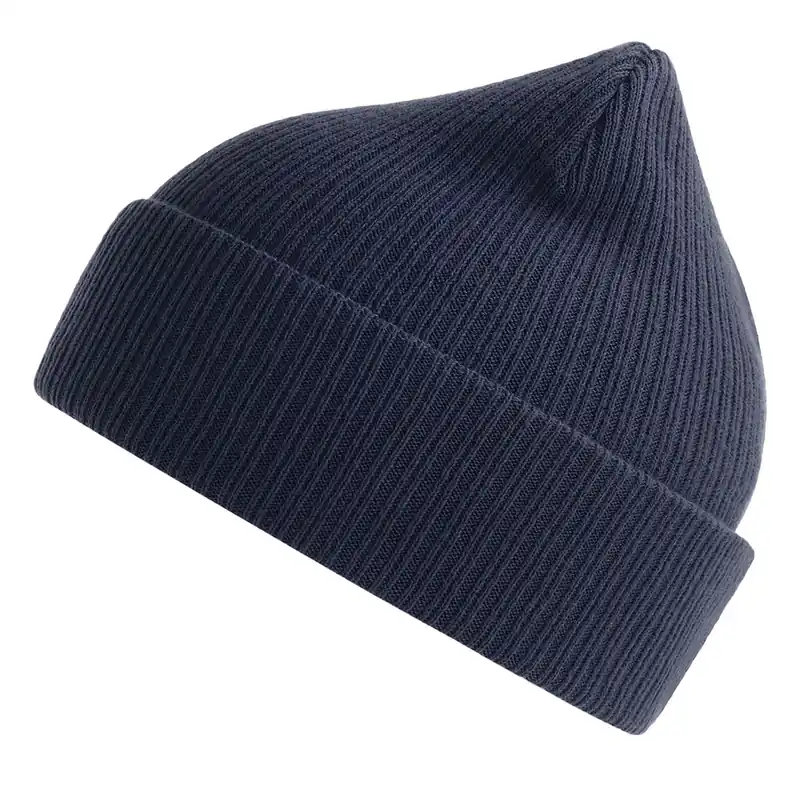Nelson Ribbed Cotton Beanie - Atlantis