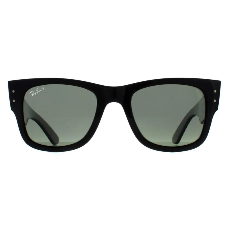 Square Polished Black Green Polarized RB0840S Mega Wayfarer - Ray-Ban