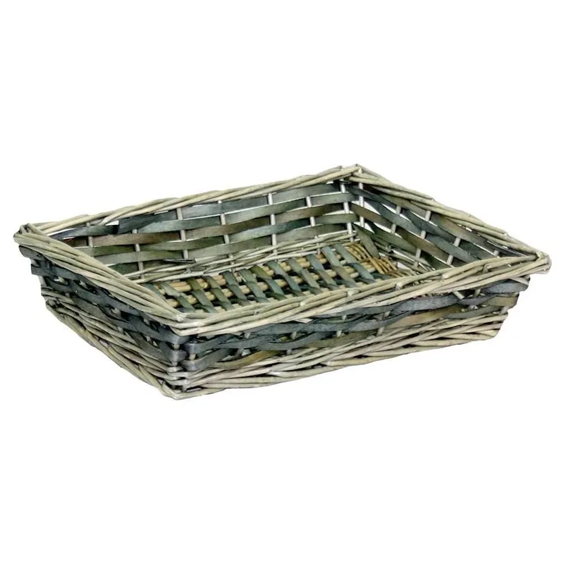 Wicker and Chip wood Tray - Red Hamper