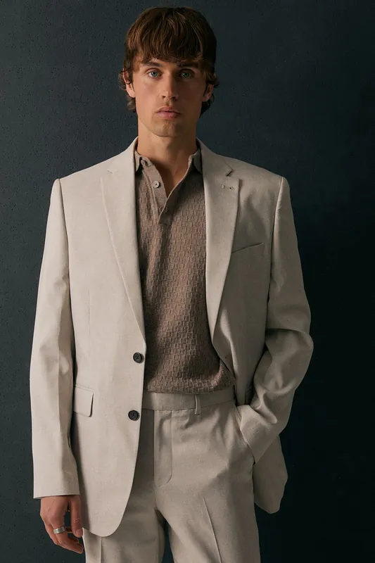 Regular Fit Single Breasted Lightweight Blazer - Threadbare