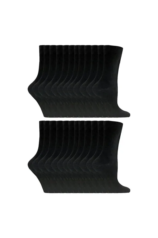 24 Pairs Plain Cotton Rich Dress Socks - Sock Snob