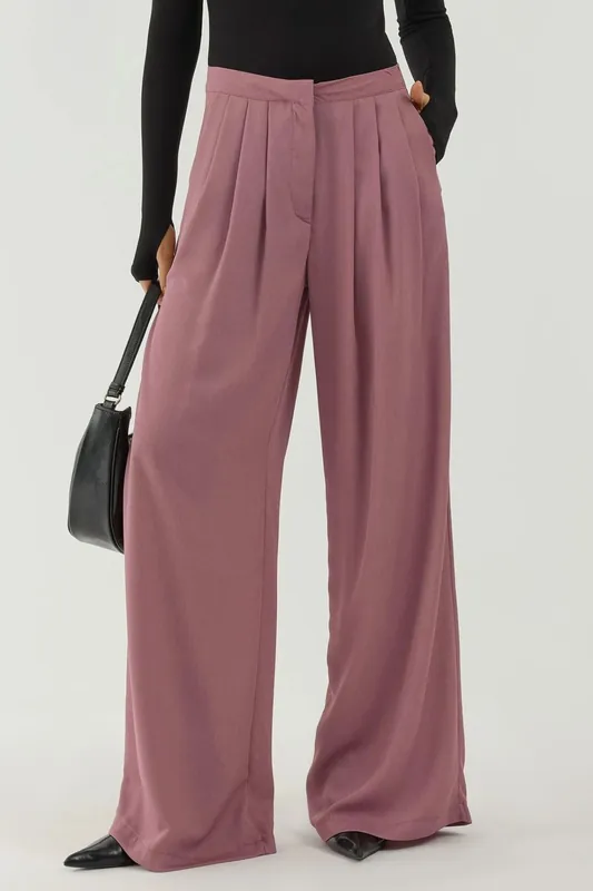 Pleated Wide Leg Palazzo Pants - Hiccup