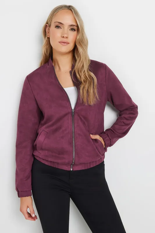 Tall Faux Suede Bomber - Long Tall Sally