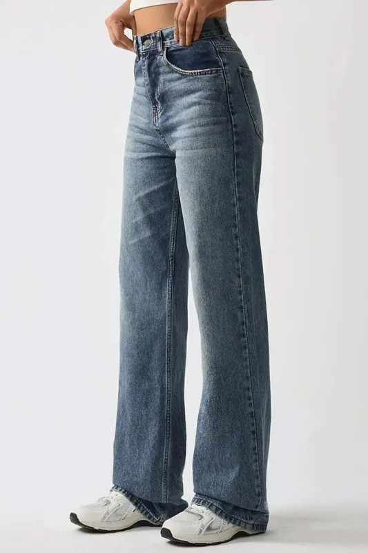 Straight Leg Denim Jeans - Hiccup