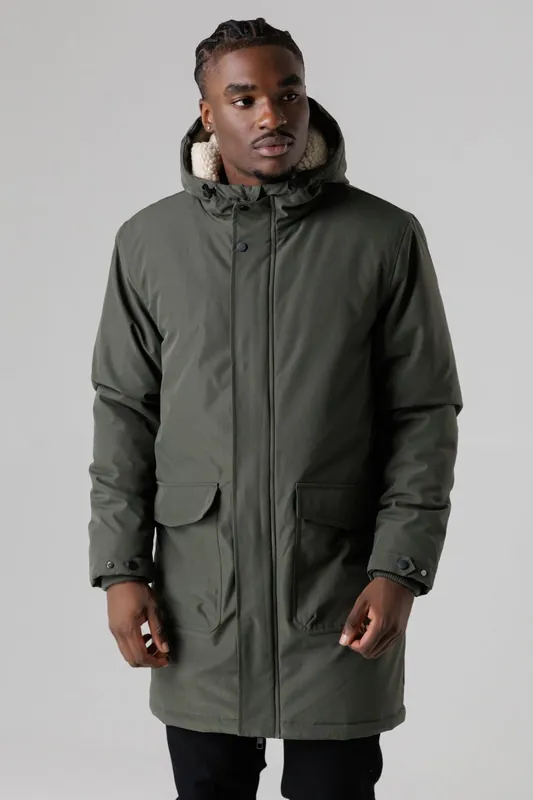 Longline Parka with Sherpa Lining - Tokyo Laundry
