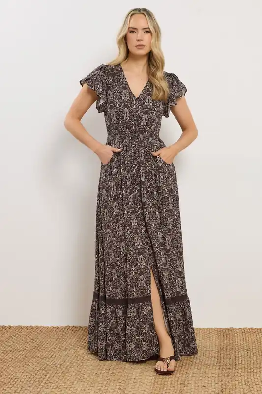 Tall Floral Button Maxi Dress - Long Tall Sally