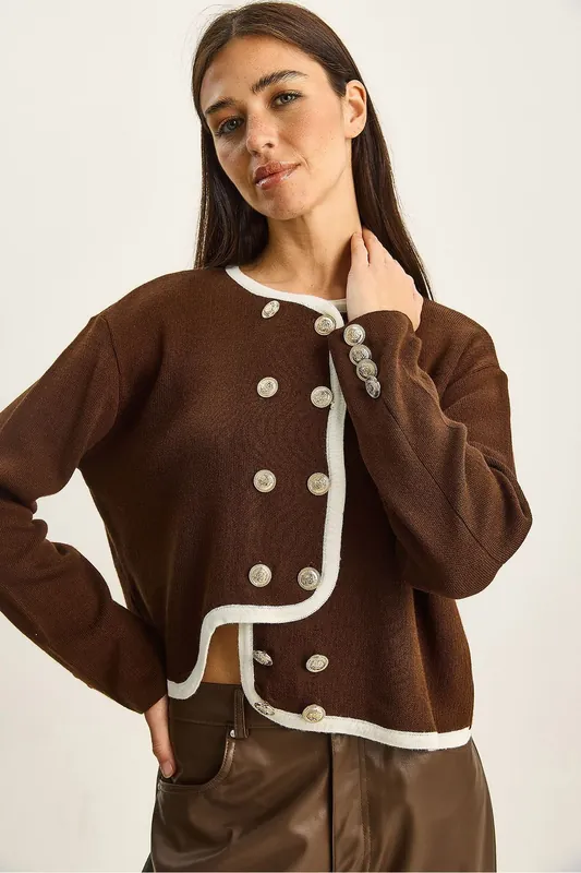 Ribbed Knit Button-Up Cardigan
