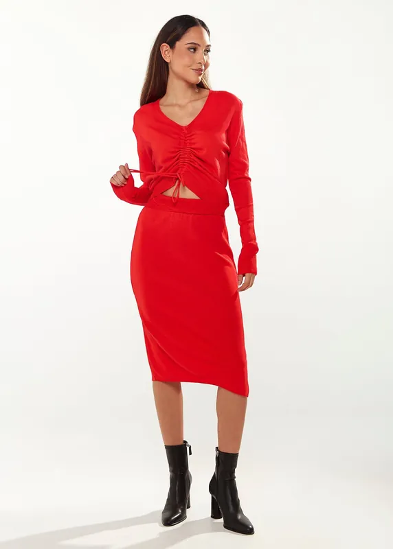 Liquorish Knitted Set in Red