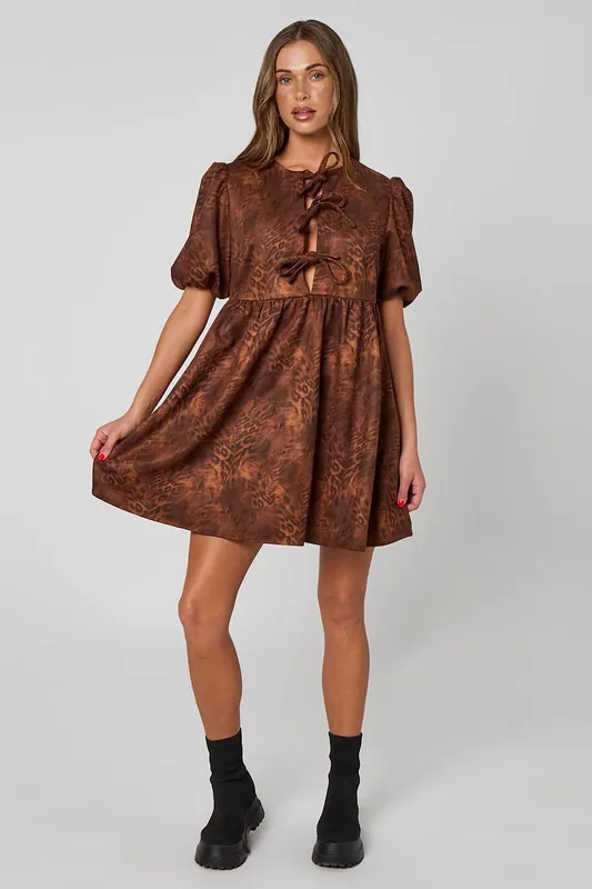 Animal Suede Mini Dress - Urban Bliss