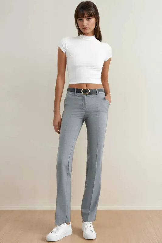 High Waist Straight-Leg Trousers