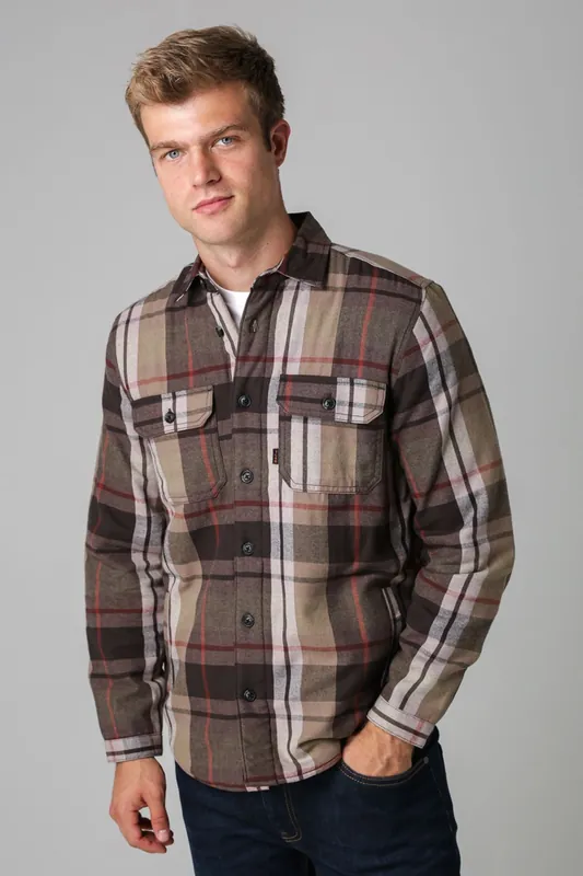 Checked Padded Shirt with Sherpa Lining - Tokyo Laundry